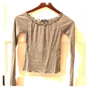 Brandy Melville long sleeve grey tee.